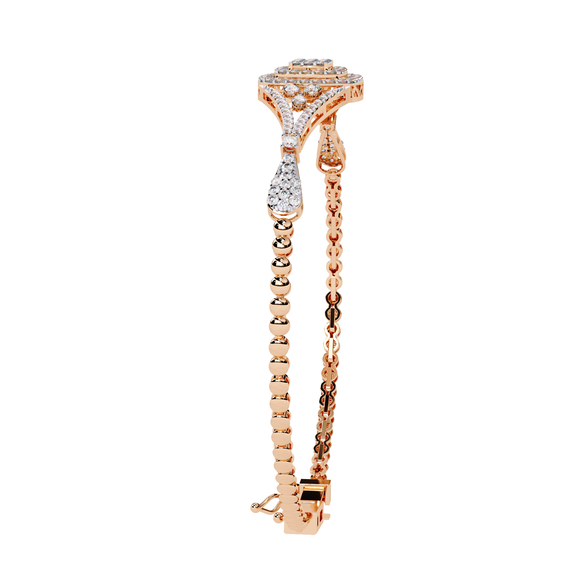 Solitairekart 1.07ctCubic Halo Natural Diamond Bracelet-HI Color, VS-SI Clarity